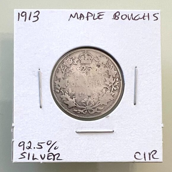 1912, 1913, 1914 & 1915 Canada Sterling Silver 4 x 25¢ Coins! - Picture 5 of 13